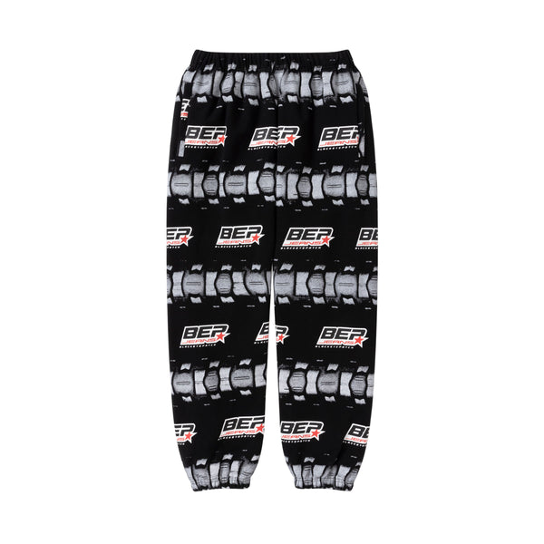 BEP JEANS TIRE BORDERED SWEAT PANTS BLACK