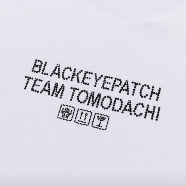 TEAM TOMODACHI LABEL RHINESTONE TEE WHITE