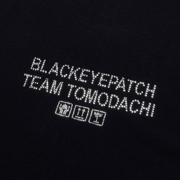 TEAM TOMODACHI LABEL RHINESTONE TEE BLACK