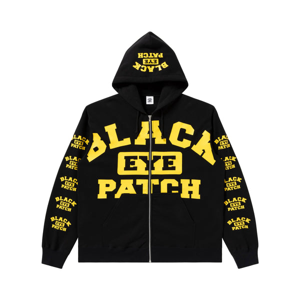 College Logo Zip Hoodie, Black