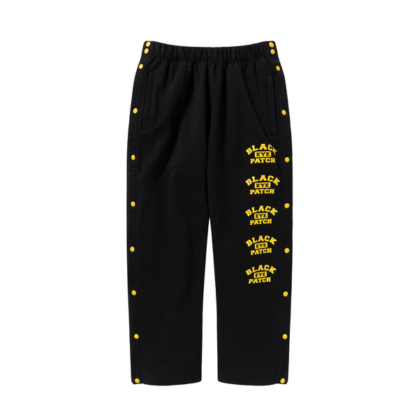 COLLEGE LOGO SNAP BUTTON SWEATPANTS BLACK