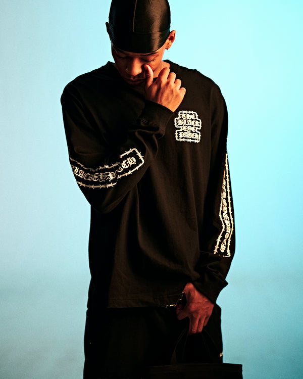 BARBED WIRE OG L/S TEE BLACK