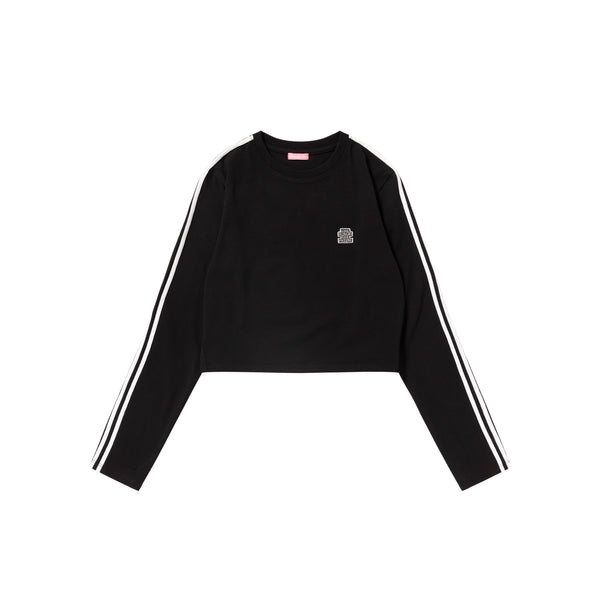 SMALL OG LABEL CROPPED L/S TEE BLACK