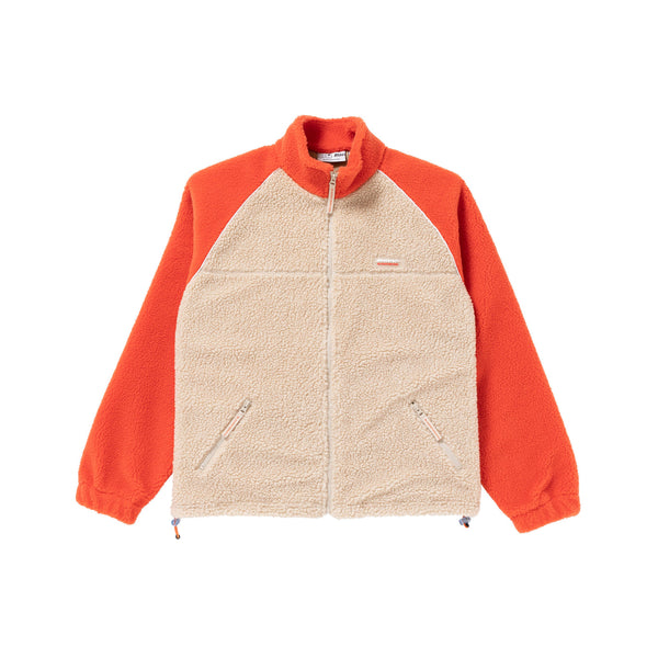 BEEZ-EYE-P RAGLAN FLEECE JACKET BEIGE / RED