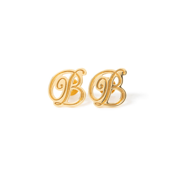 B EMBLEM EARRINGS GOLD