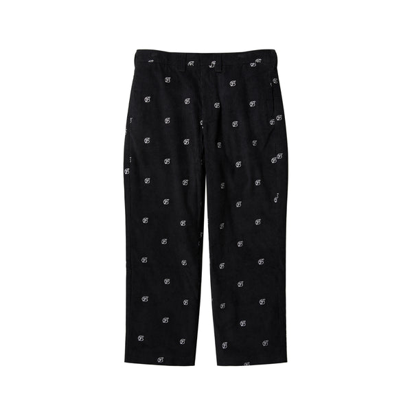 B EMBLEM PATTERNED CORDUROY PANTS BLACK