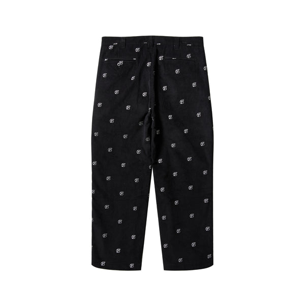 B EMBLEM PATTERNED CORDUROY PANTS BLACK