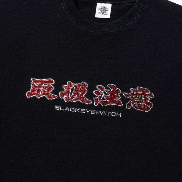 HWC RHINESTONE CREW SWEAT BLACK