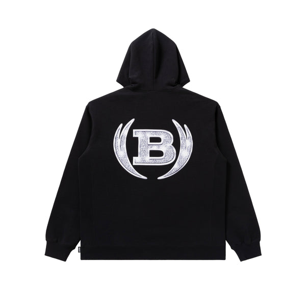 ICED OUT WINGED LOGO HOODIE BLACK