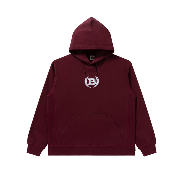 ICED OUT WINGED LOGO HOODIE BURGUNDY