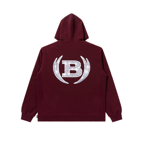 ICED OUT WINGED LOGO HOODIE BURGUNDY