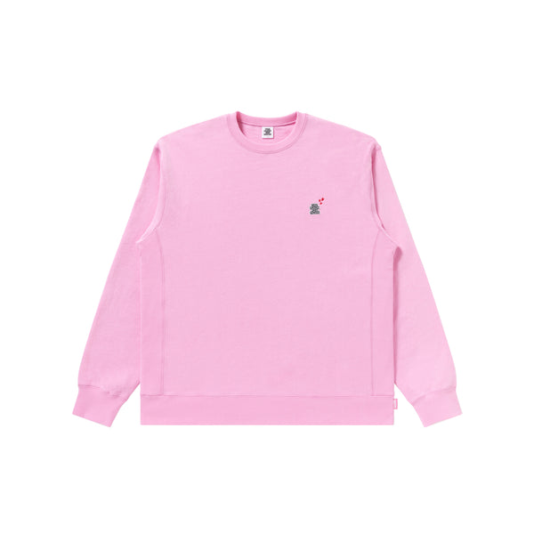 SMALL OG LABEL DECO CREW SWEAT PINK