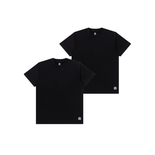 2 PACK CREW NECK TEE BLACK