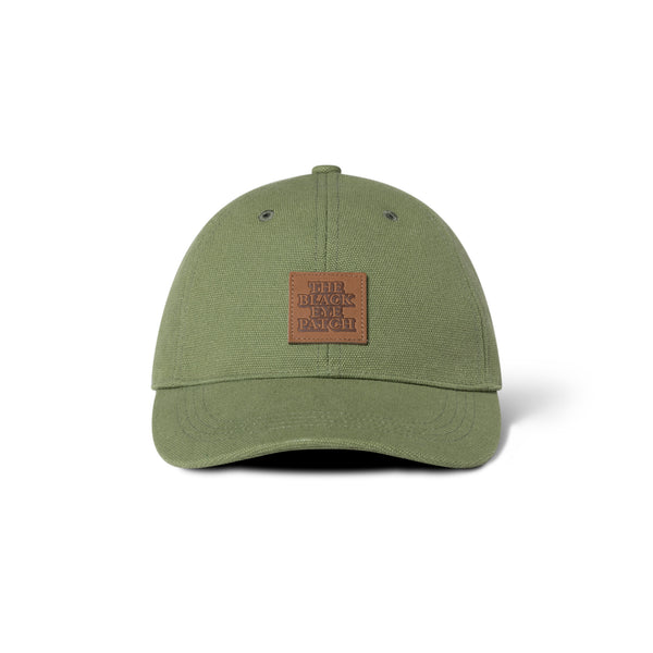 LEATHER PATCHED OG LABEL 6 PANEL CAP OLIVE