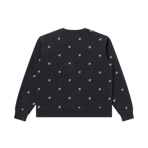 B EMBLEM PATTERNED CREW SWEAT BLACK