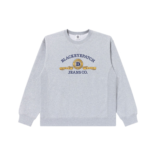 CURRENSY EMBLEM CREW SWEAT HEATHER GRAY