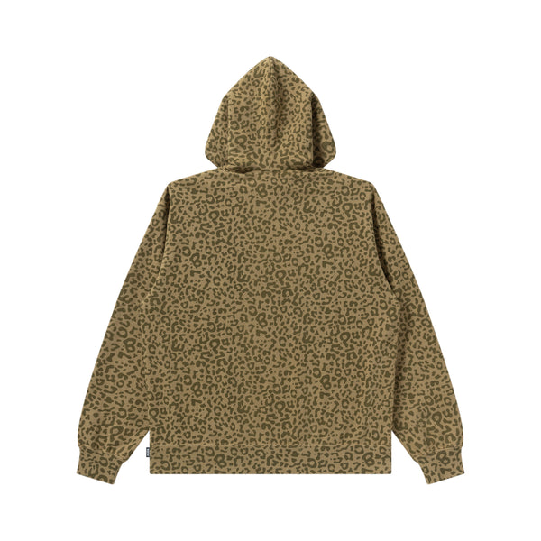 SMALL OG LEOPARD ZIP HOODIE SAND