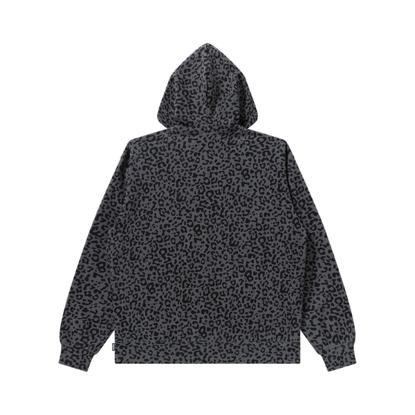 SMALL OG LEOPARD ZIP HOODIE CHARCOAL