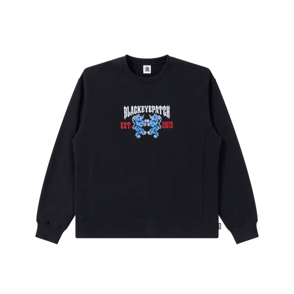 HERALDIC COLLEGE CREW SWEAT BLACK