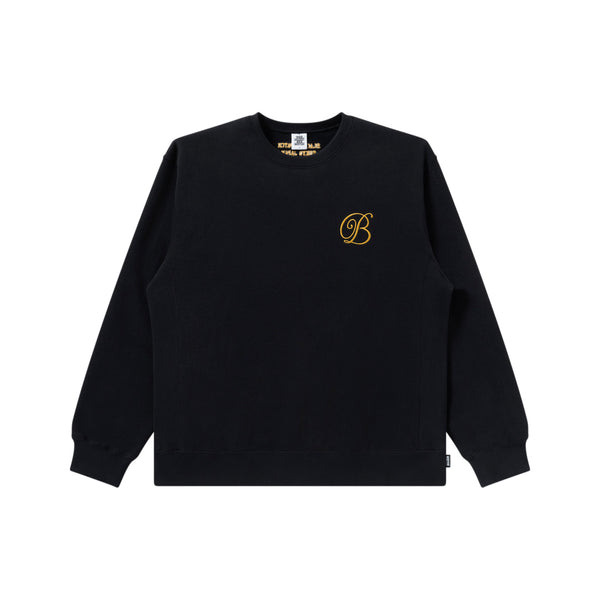 B EMBLEM HEAVYWEIGHT CREW SWEAT BLACK