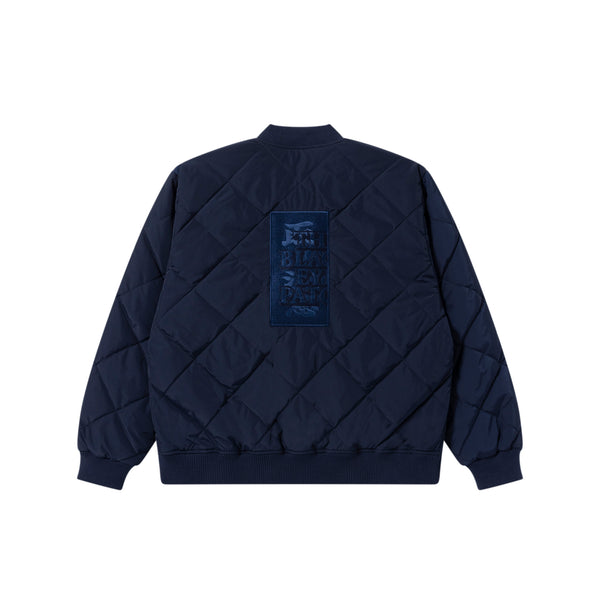 HWC LABEL EMBROIDERED QUILTED JACKET NAVY