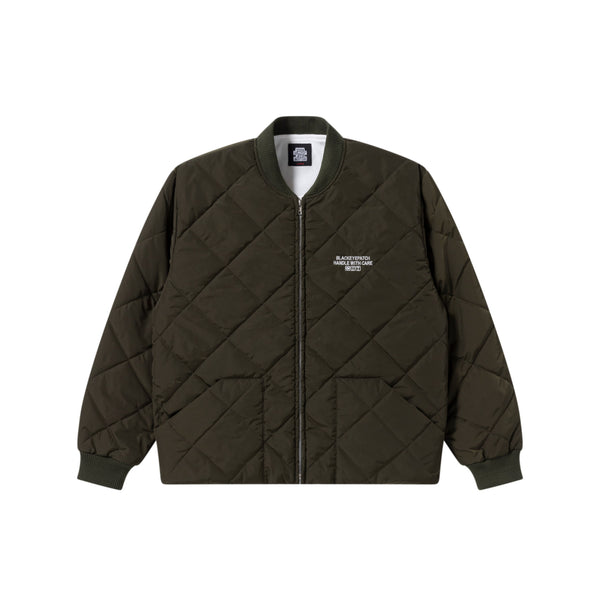 HWC LABEL EMBROIDERED QUILTED JACKET OLIVE