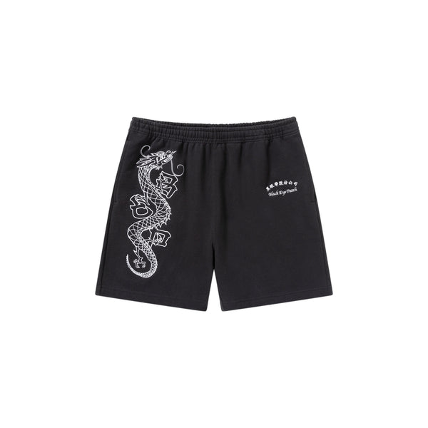 CHINATOWN DRAGON SWEAT SHORTS BLACK