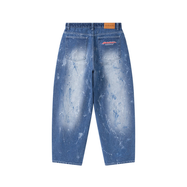 BEEZ-EYE-P SPLATTERED EXTRA BAGGY JEANS