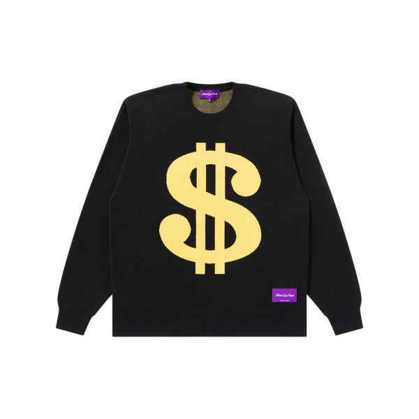 BIG DOLLAR SIGN KNITTED SWEATER BLACK