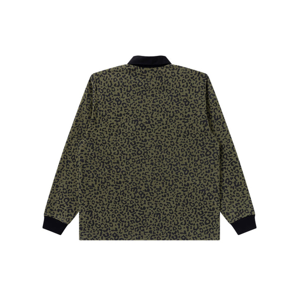 SMALL OG LEOPARD PATTERNED RUGBY SHIRT OLIVE