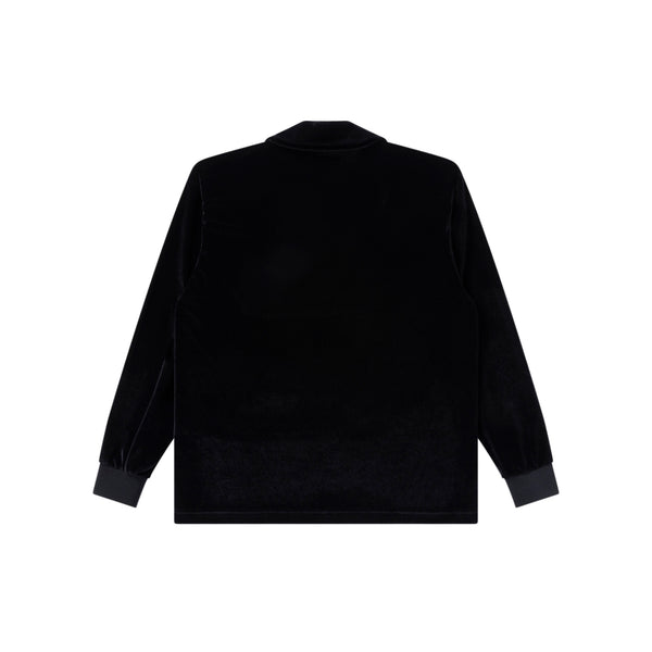 SMALL HWC COLLARED VELOUR PULLOVER BLACK