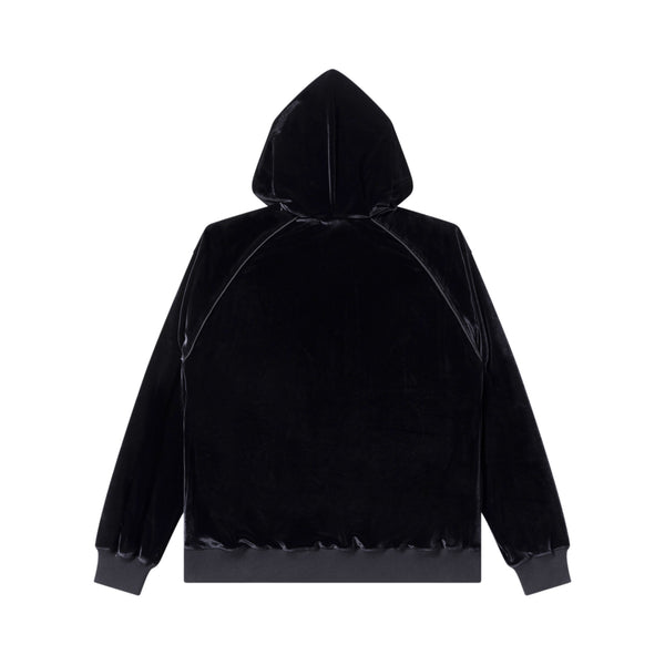 OE LOGO VELOUR HOODIE BLACK