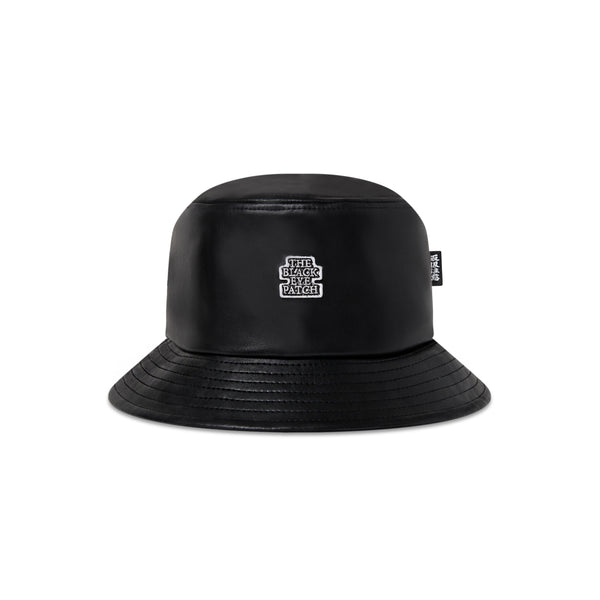 OG LABEL FAUX LEATHER BUCKET HAT BLACK