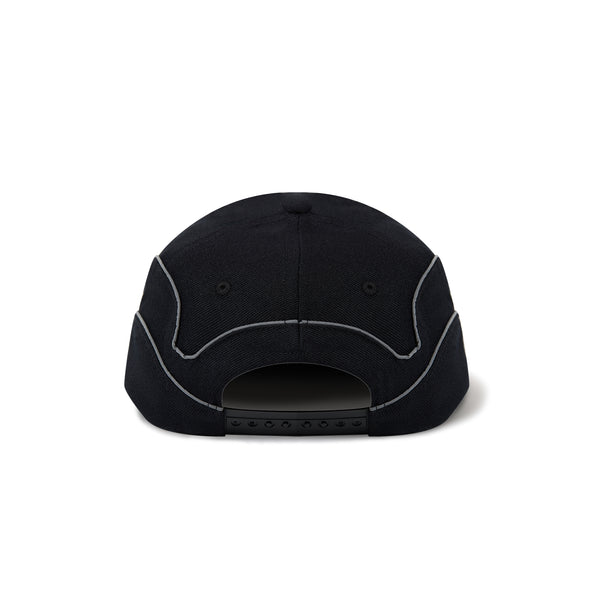 SUPERBIKE LOGO REFLECTIVE PIPING CAP BLACK