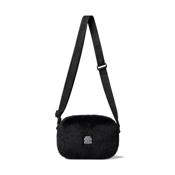 OG LABEL FAUX FUR SHOULDER BAG BLACK