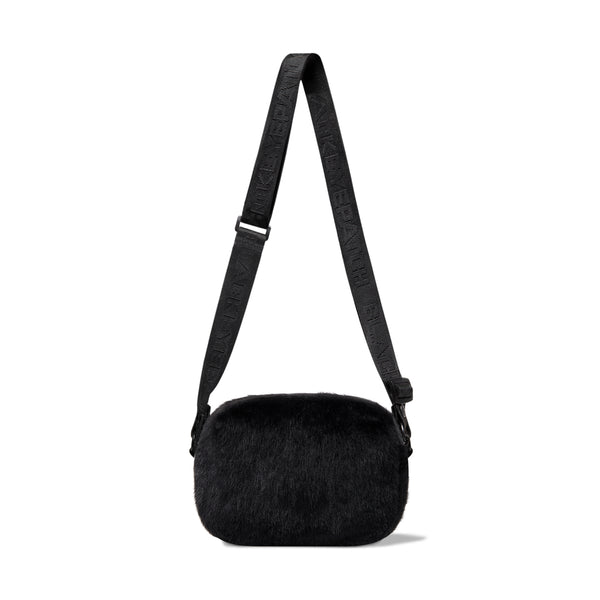 OG LABEL FAUX FUR SHOULDER BAG BLACK