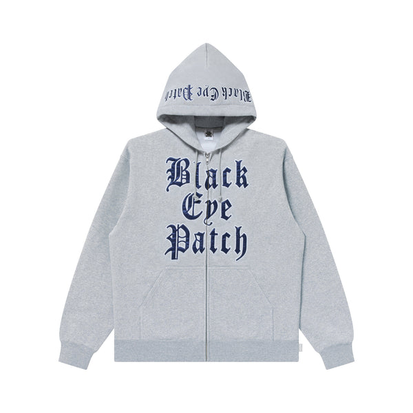STACKED OE LOGO ZIP HOODIE HEATHER GRAY