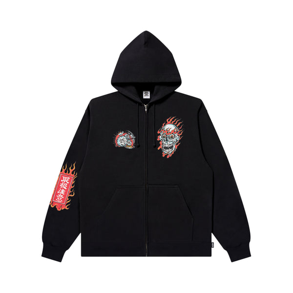 UE SKULL MONEY DRAGON ZIP HOODIE BLACK