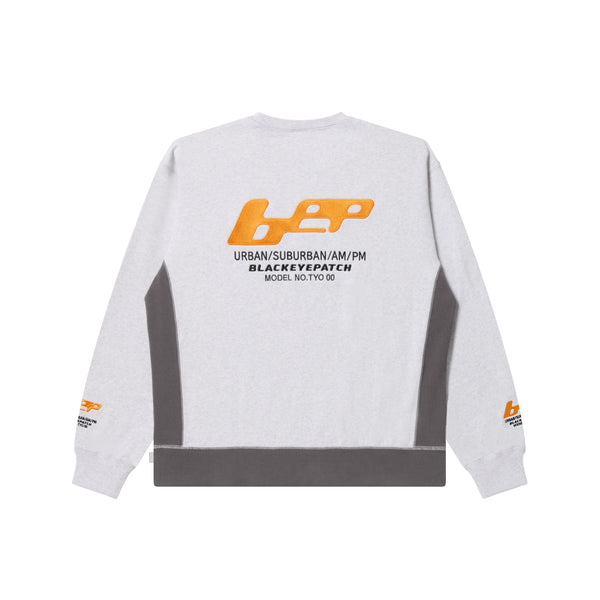 MEDIA PLAYER LOGO CREW SWEAT ASH