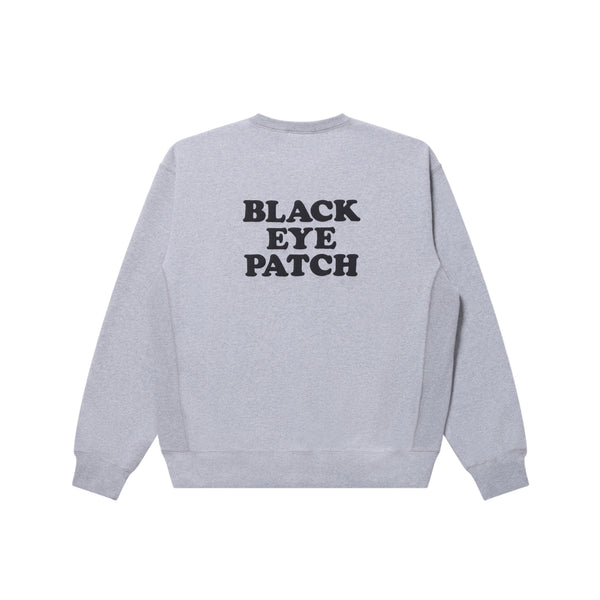 HUSTLE HARD CREW SWEAT HEATHER GRAY