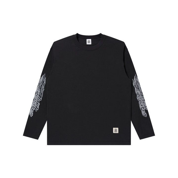 FLAME LOGO THERMAL L/S TEE BLACK