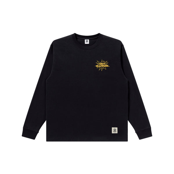 SHIT HAPPENS Long Sleeve T-Shirt, Black