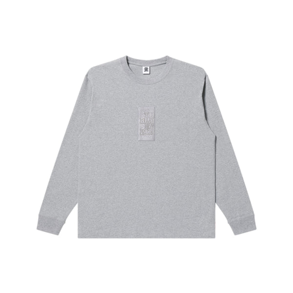 HWC Same Color Embroidered Long Sleeve T-Shirt, Heather Gray