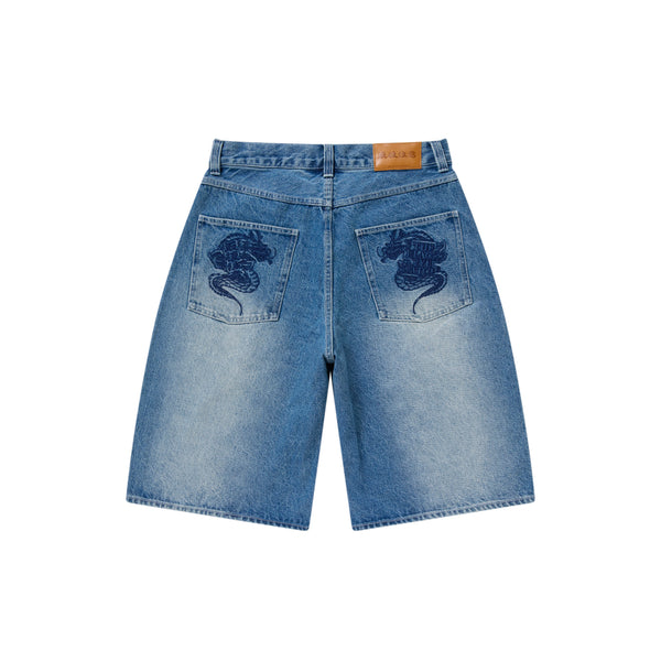 OG DRAGON Baggy Denim Shorts, Indigo