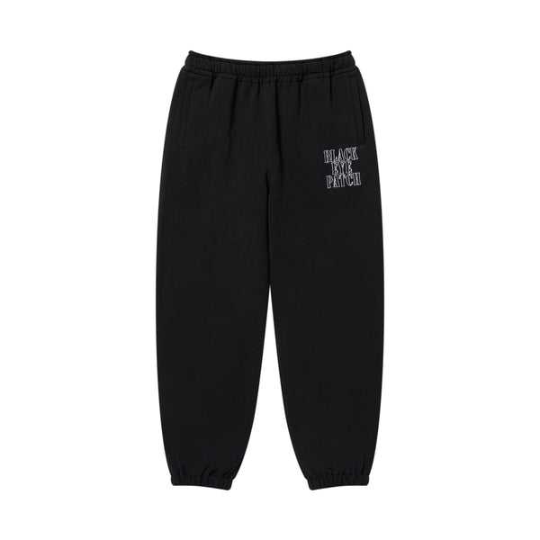 STENCIL LOGO EMBROIDERED SWEAT PANTS BLACK