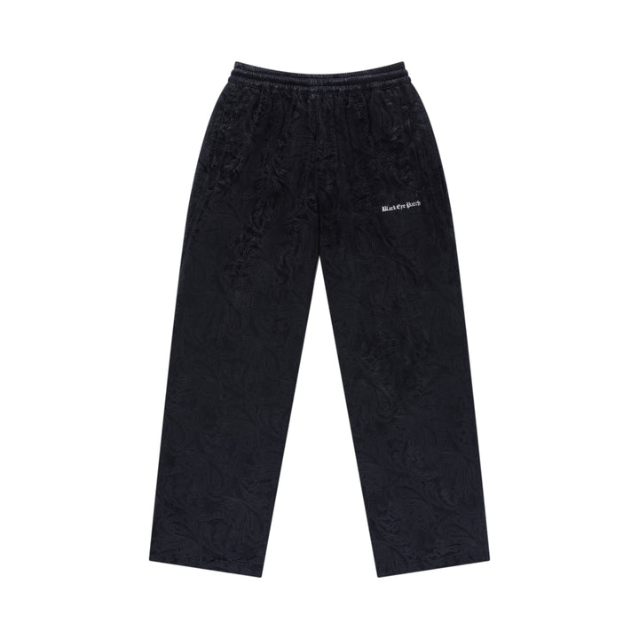PAISLEY EMBOSSED TRACK PANTS BLACK