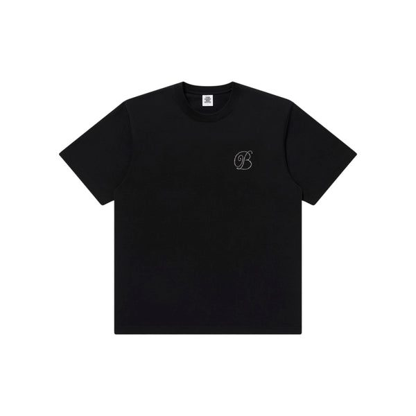 RHINESTONE B EMBLEM TEE BLACK