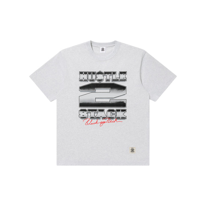 HUSTLE 2 STACK TEE ASH