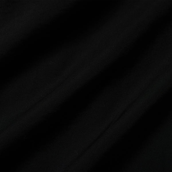 OE Logo Open Collared Long Sleeve Rayon Shirt, Black
