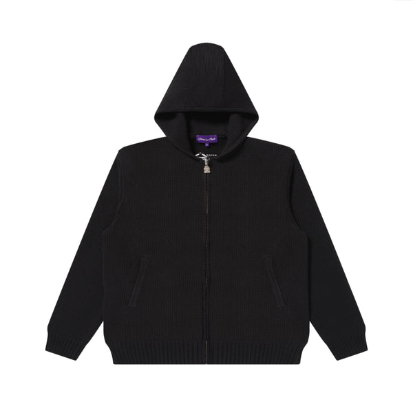 BFEP KNITTED ZIP HOODIE BLACK